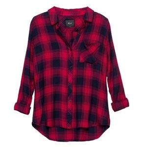 Rails Plaid Hunter Shirt in Midnight Garnet Sz L